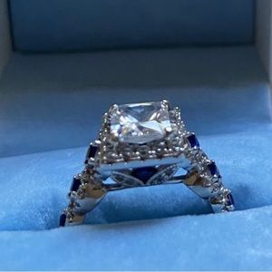 Cubic zirconia and sapphire ring 💍